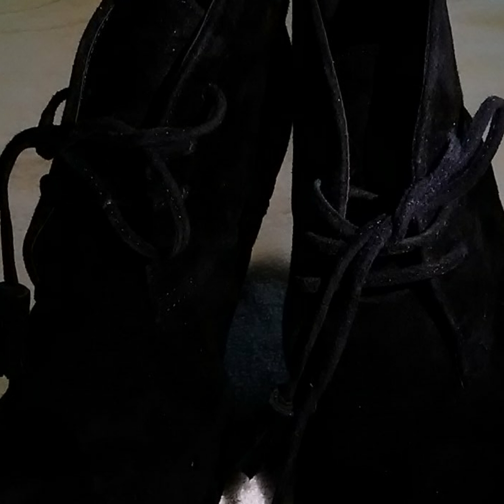 New black high heel ankle boots